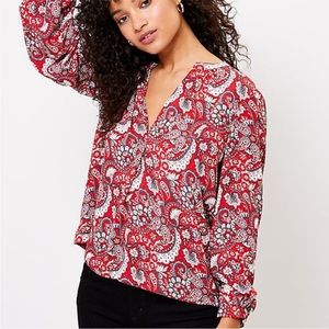 ⭐️3/$25 LOFT Paisley Split Neck Blouse